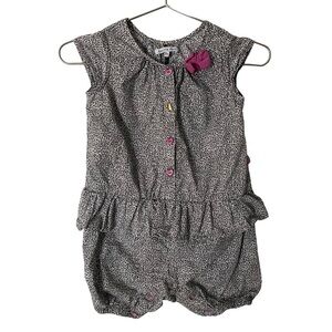 Souris Mini Romper Baby Girl 18 Months Animal Print 100% Cotton One Piece Jumper